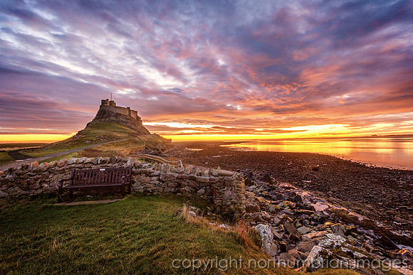 Lindisfarne colourful sunrise