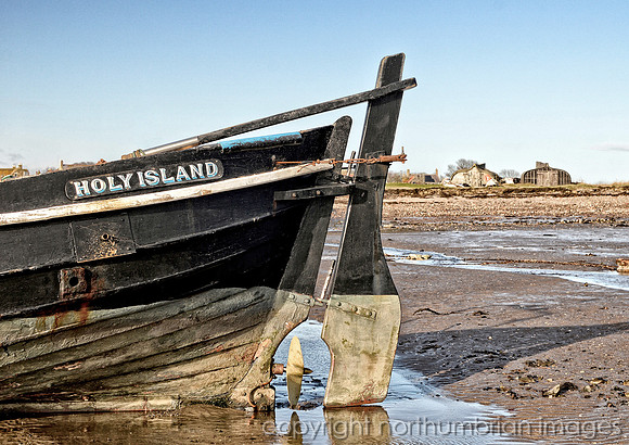 lindisfarne hut shed boat holy island northumberland northumbria