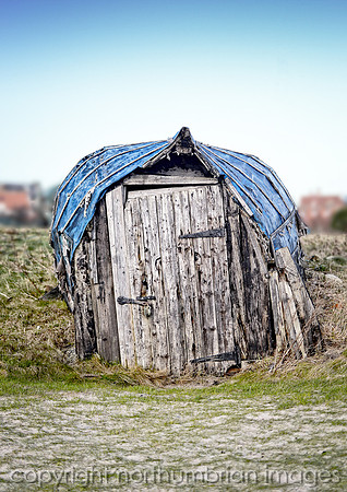 lindisfarne hut shed boat holy island northumberland northumbria