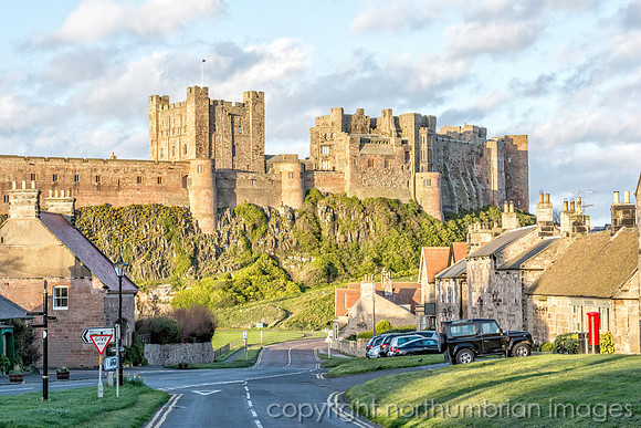 northumberland northumbria coast bamburgh castle village